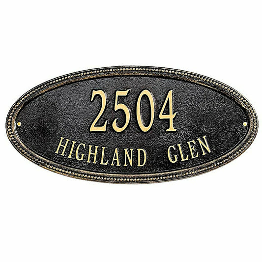 Beaded Oval Wall Personalized Address Plaque | Plow & Hearth