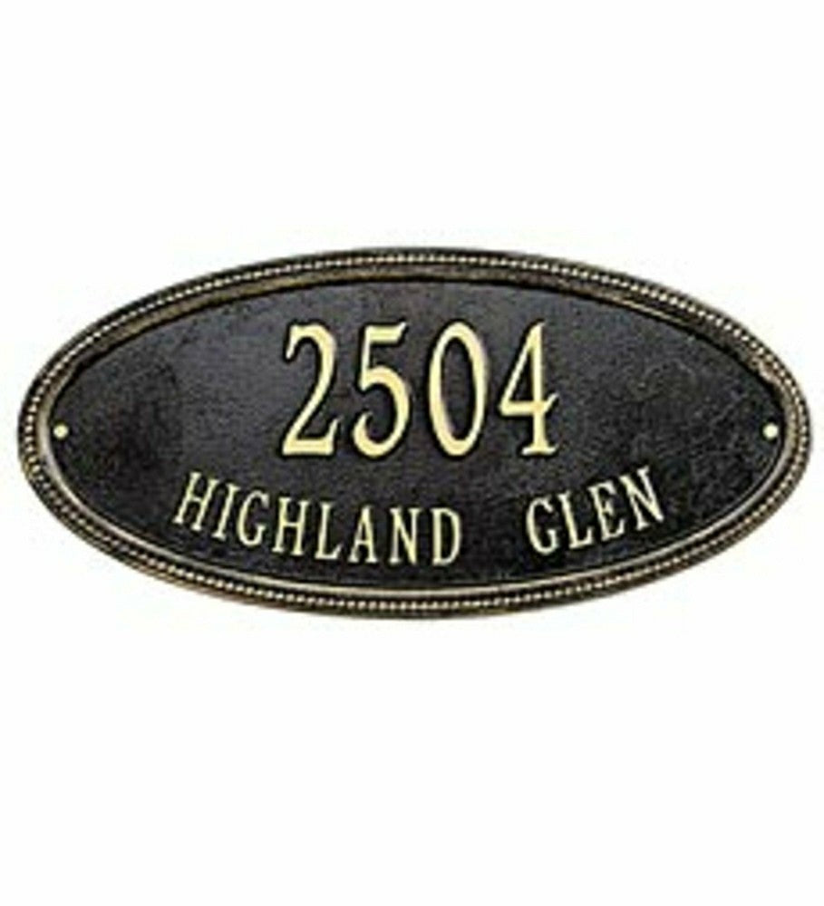 Beaded Oval Wall Personalized Address Plaque | Plow & Hearth