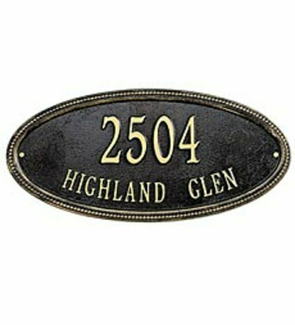 Beaded Oval Wall Personalized Address Plaque | Plow & Hearth