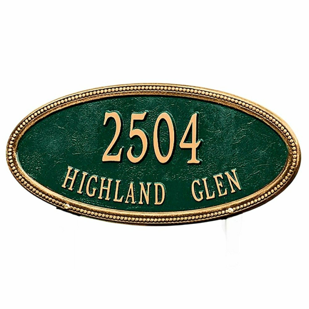 Beaded Oval Wall Personalized Address Plaque | Plow & Hearth