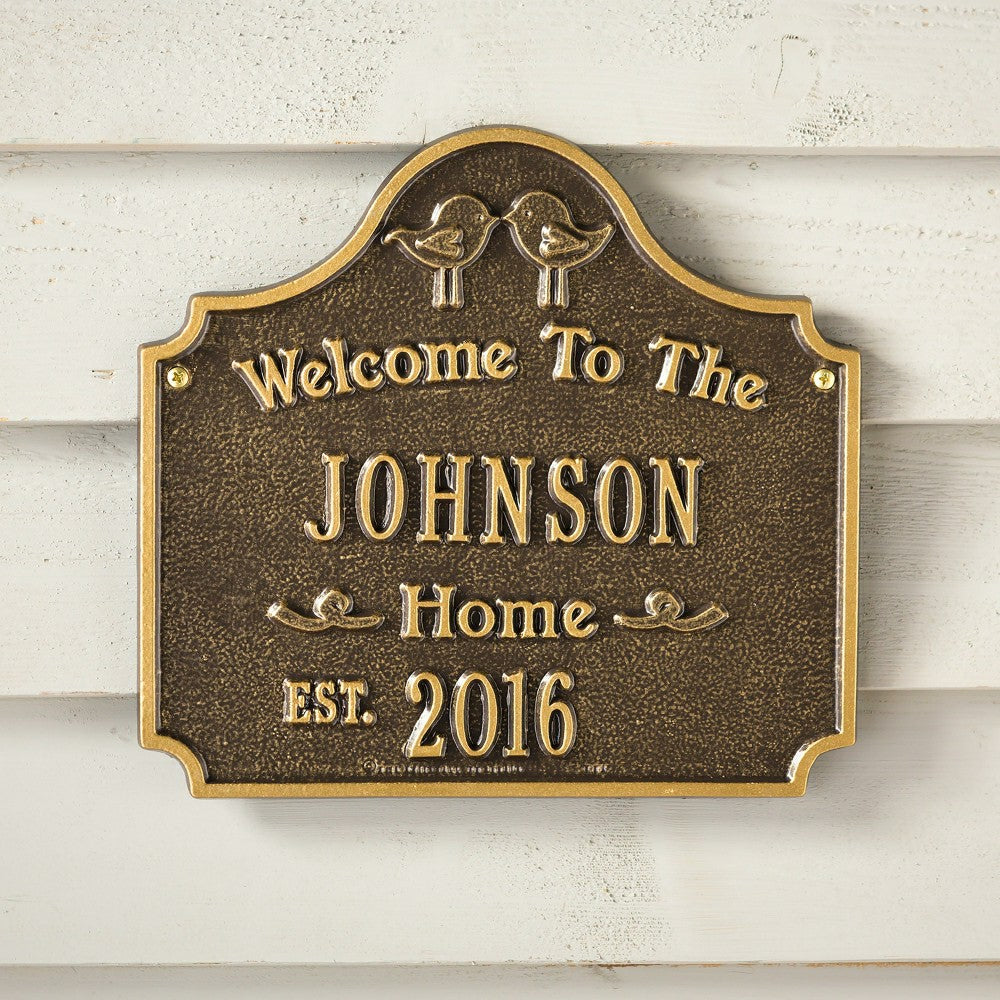 Personalized Love Birds Address Plaque | Plow & Hearth