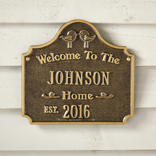 Personalized Love Birds Address Plaque | Plow & Hearth