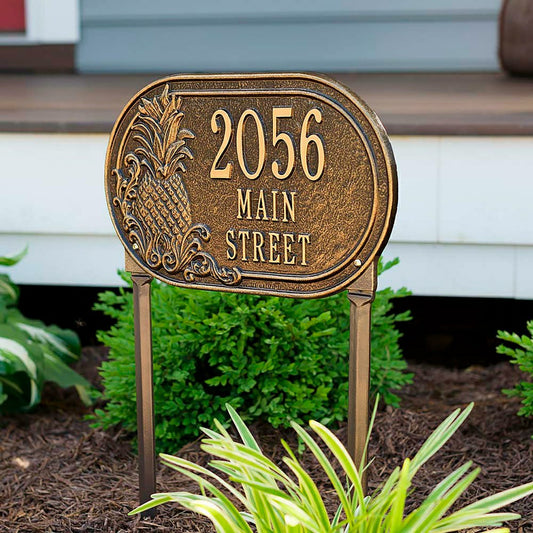Personalized Pineapple Address Plaque Lawn Stake | Plow & Hearth