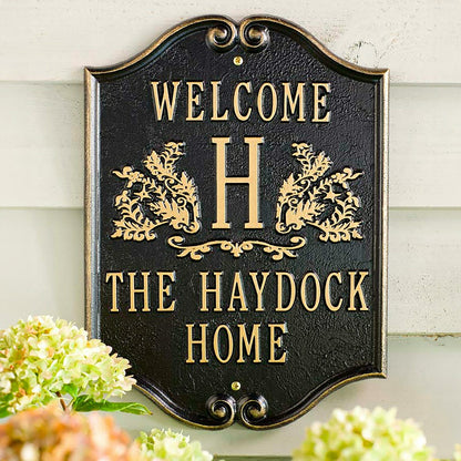 Aluminum Monogram Welcome Plaque | Plow & Hearth