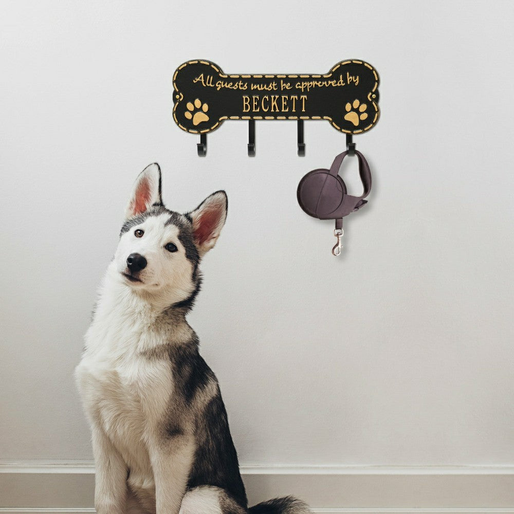 Beckett Paw Bone Hook Plaque, Black/Gold | Plow & Hearth