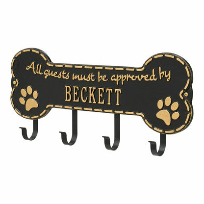 Beckett Paw Bone Hook Plaque, Black/Gold | Plow & Hearth