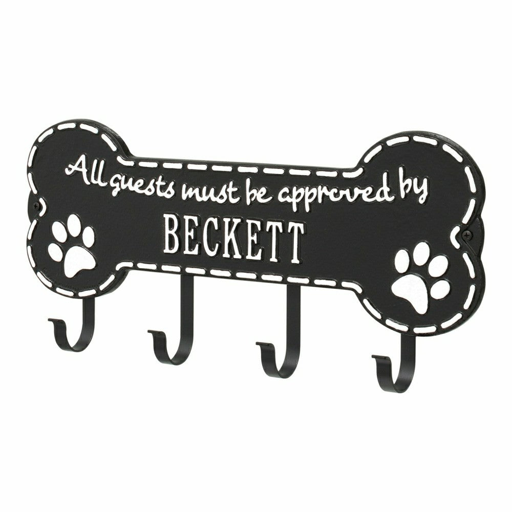 Beckett Paw Bone Hook Plaque, Black/Gold | Plow & Hearth