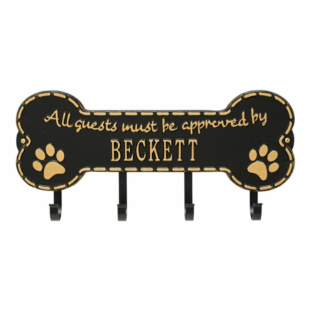 Beckett Paw Bone Hook Plaque, Black/Gold | Plow & Hearth