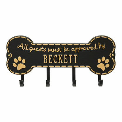 Beckett Paw Bone Hook Plaque, Black/Gold | Plow & Hearth