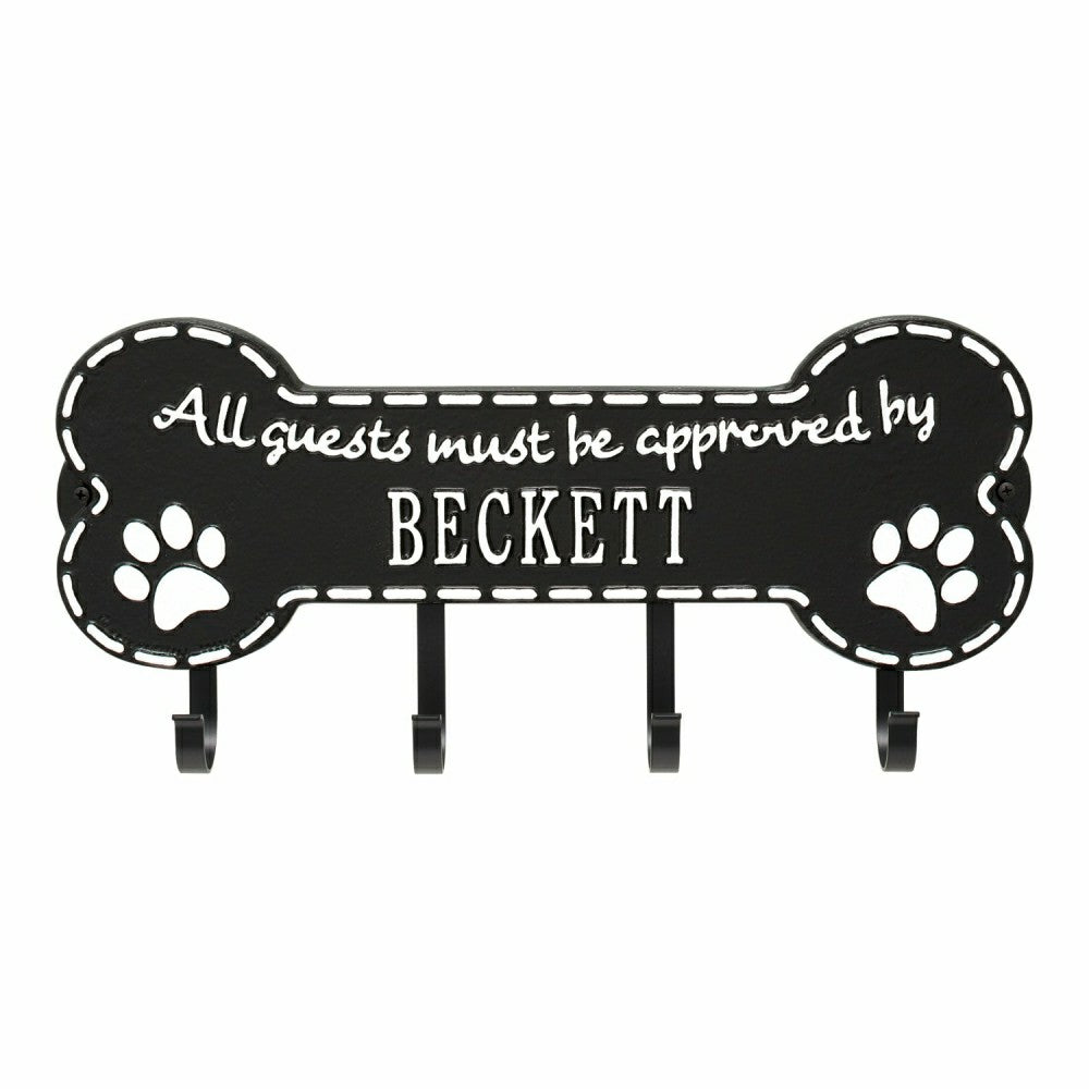 Beckett Paw Bone Hook Plaque, Black/Gold | Plow & Hearth
