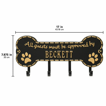 Beckett Paw Bone Hook Plaque, Black/Gold | Plow & Hearth