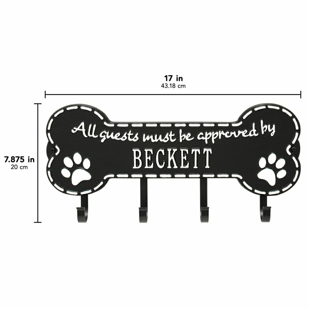 Beckett Paw Bone Hook Plaque, Black/Gold | Plow & Hearth