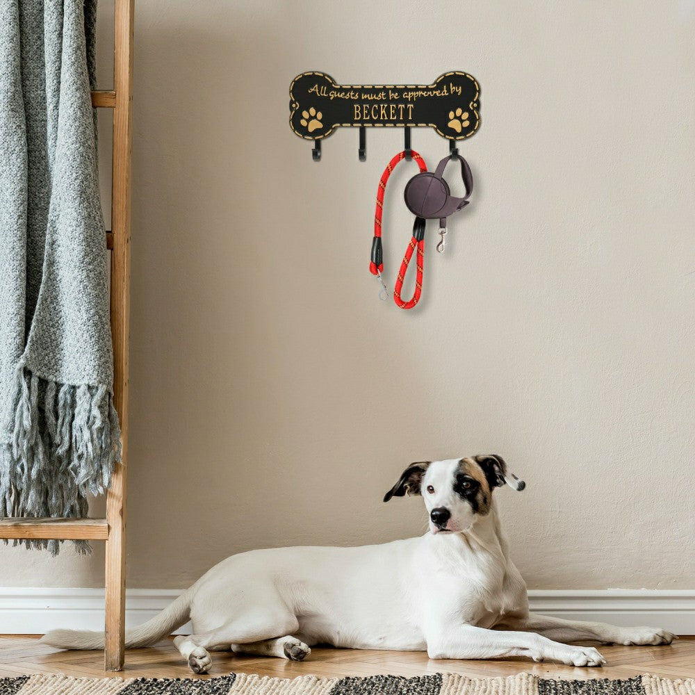 Beckett Paw Bone Hook Plaque, Black/Gold | Plow & Hearth