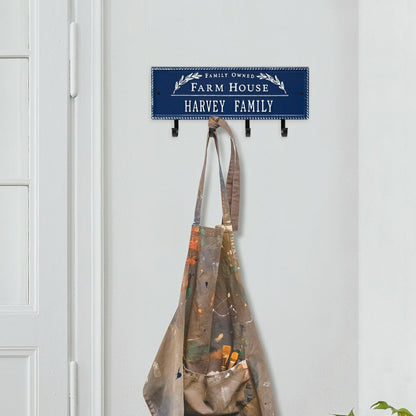 Farm House Beaded Rectangle Personalized Hook Plaque, Black/Gold | Plow & Hearth