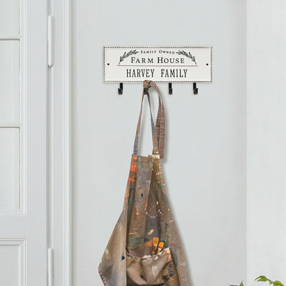Farm House Beaded Rectangle Personalized Hook Plaque, Black/Gold | Plow & Hearth