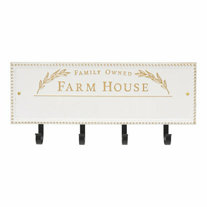 Farm House Beaded Rectangle Personalized Hook Plaque, Black/Gold | Plow & Hearth