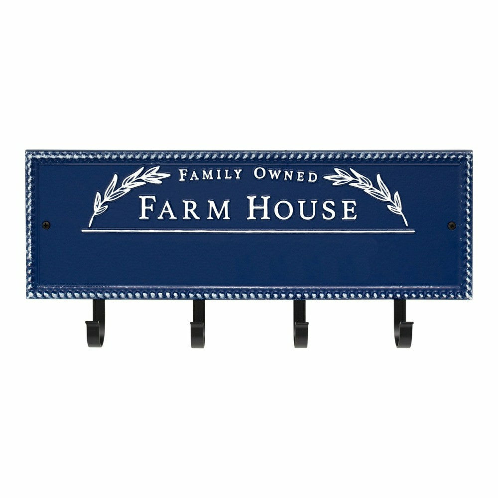 Farm House Beaded Rectangle Personalized Hook Plaque, Black/Gold | Plow & Hearth