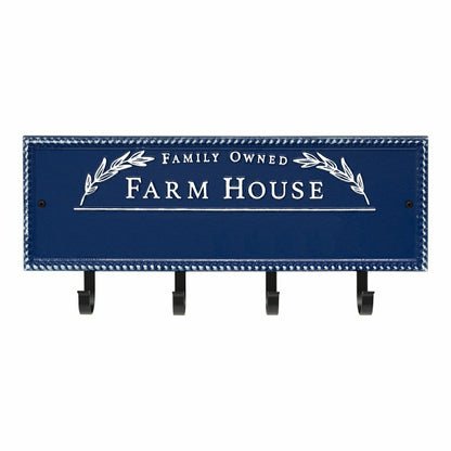 Farm House Beaded Rectangle Personalized Hook Plaque, Black/Gold | Plow & Hearth