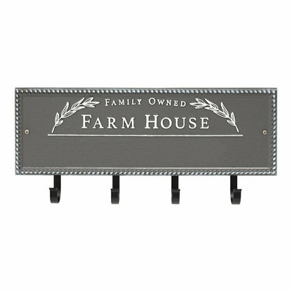 Farm House Beaded Rectangle Personalized Hook Plaque, Black/Gold | Plow & Hearth
