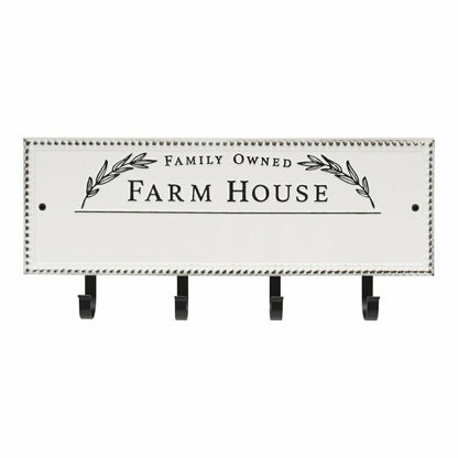 Farm House Beaded Rectangle Personalized Hook Plaque, Black/Gold | Plow & Hearth