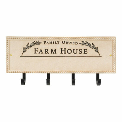 Farm House Beaded Rectangle Personalized Hook Plaque, Black/Gold | Plow & Hearth
