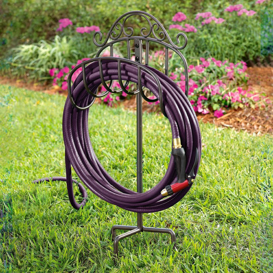 Wrought Iron Hose Holder with Ground Stake | Plow & Hearth