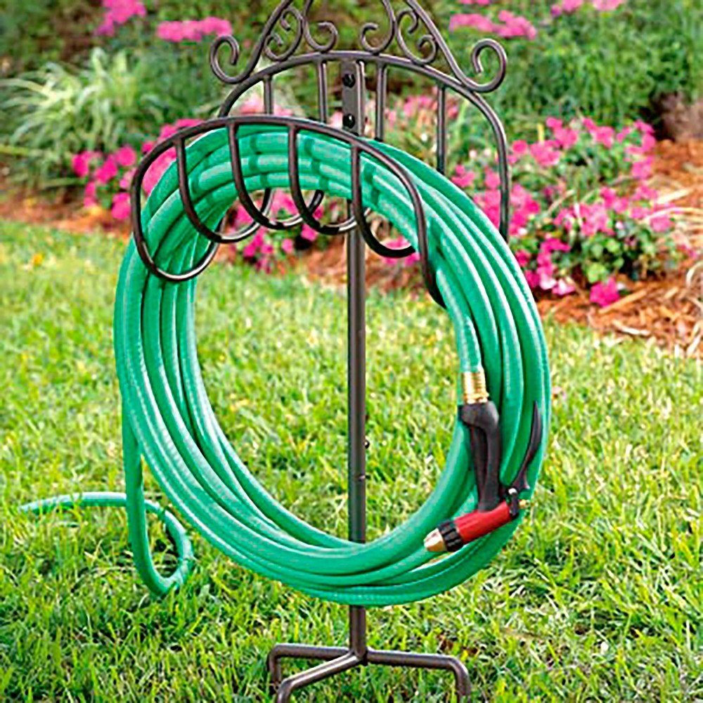 Wrought Iron Hose Holder with Ground Stake | Plow & Hearth