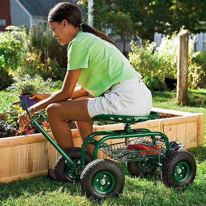 Green Rolling Scoot-N-Do Garden Seat | Plow & Hearth