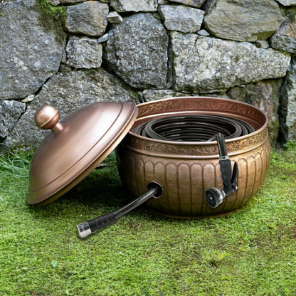 La Jolla Copper Finished Hose Pot with lid | Plow & Hearth