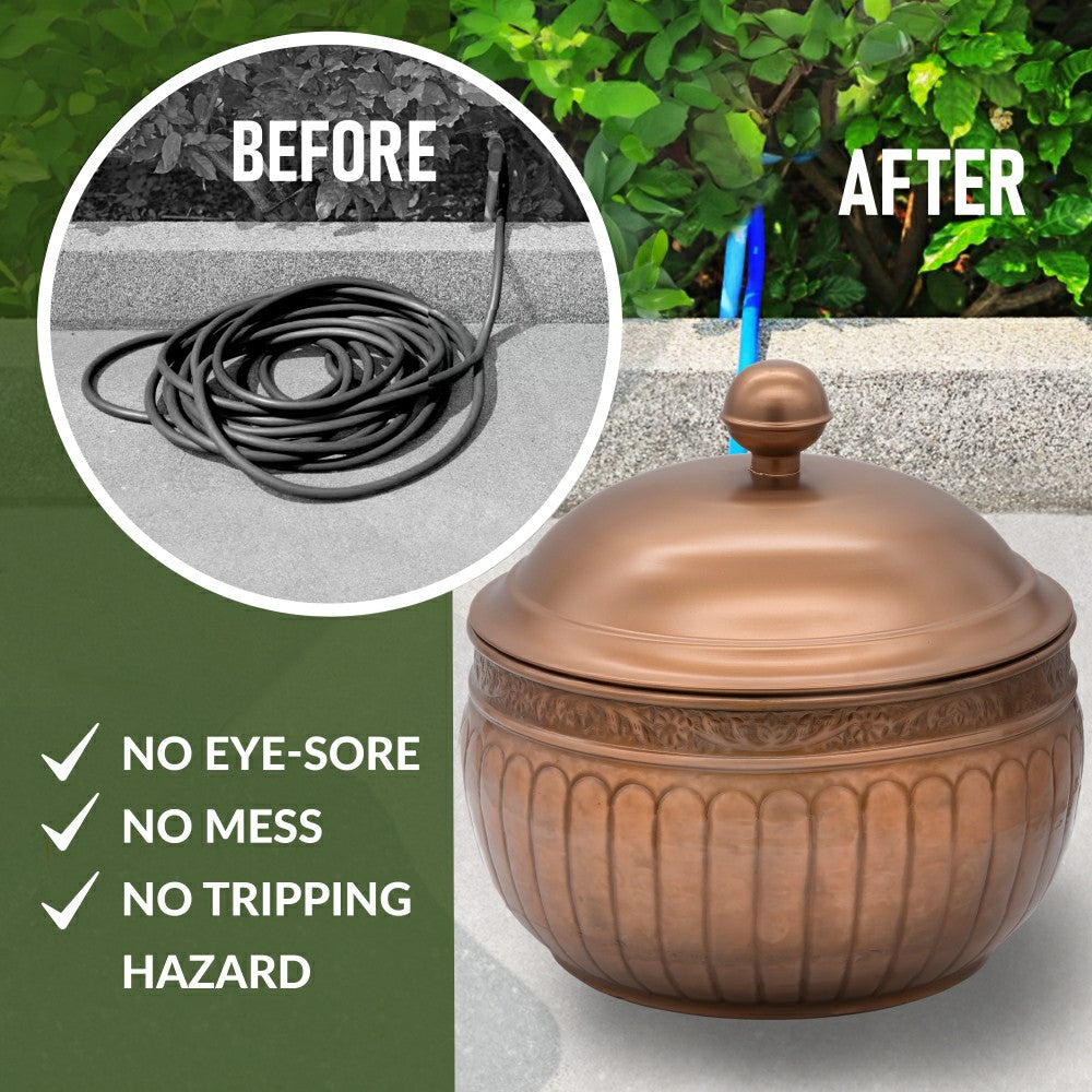La Jolla Copper Finished Hose Pot with lid | Plow & Hearth