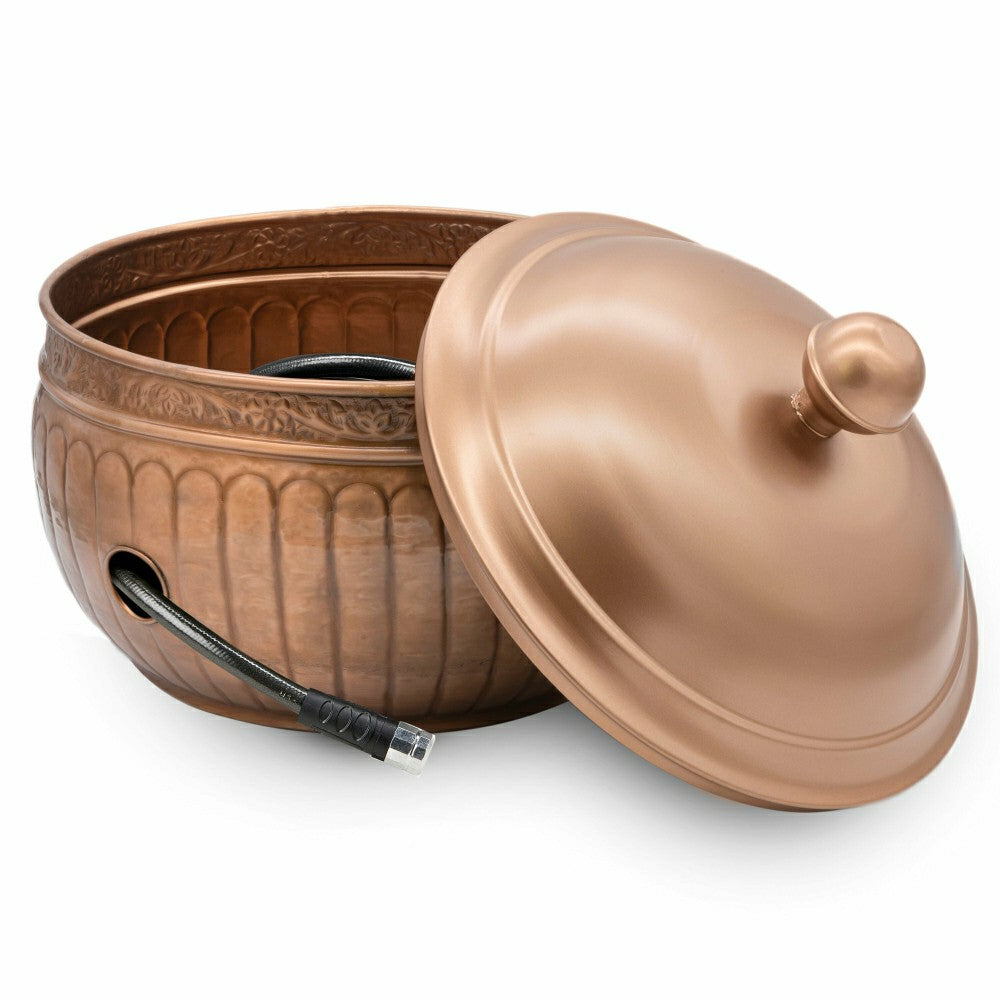 La Jolla Copper Finished Hose Pot with lid | Plow & Hearth