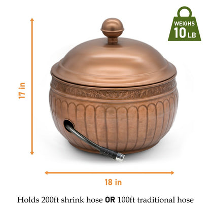 La Jolla Copper Finished Hose Pot with lid | Plow & Hearth