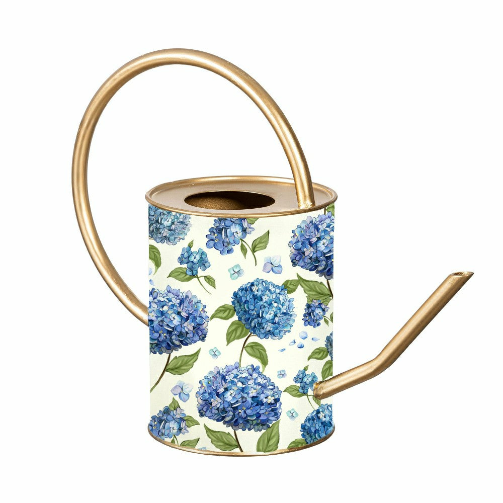 VivaStyle Watering Can, Printed Metal Watering Can, Hydrangea, 32oz | Plow & Hearth