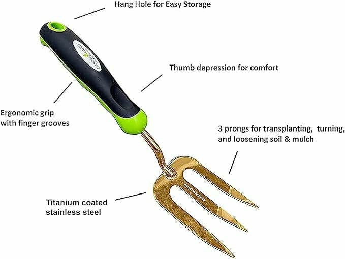 Titanium Garden Tool Set - Includes Hand Trowel Transplanter Cultivato | Plow & Hearth