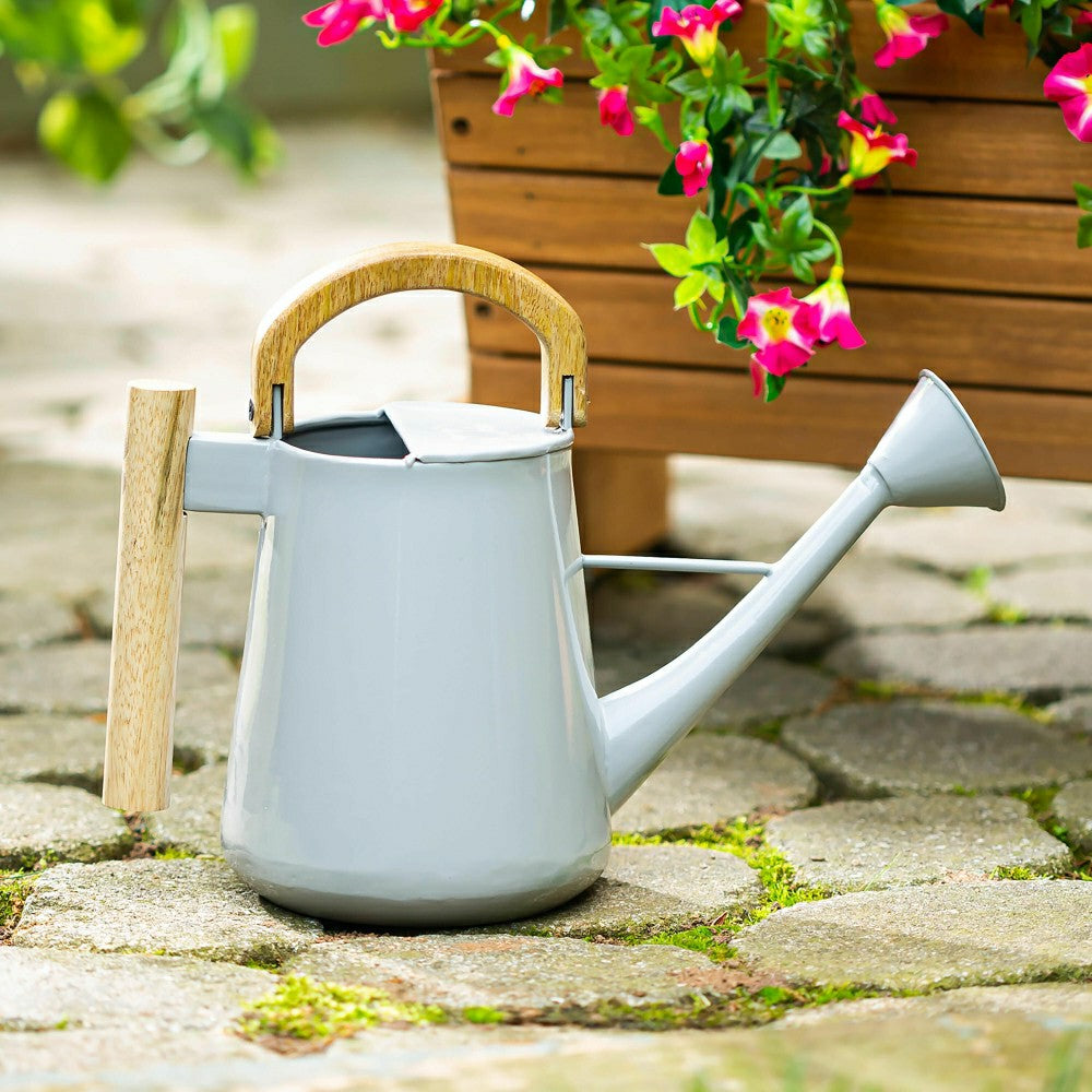 Wood and Metal Watering Can | Plow & Hearth
