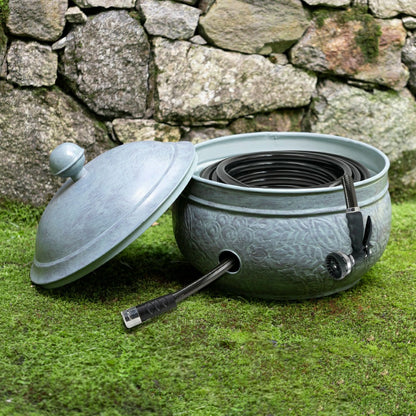 Key West Blue Verdegris Hose Pot with Lid | Plow & Hearth