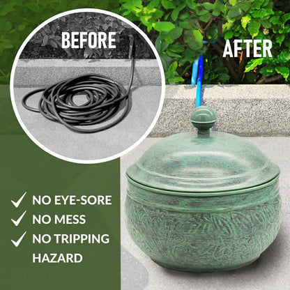 Key West Blue Verdegris Hose Pot with Lid | Plow & Hearth