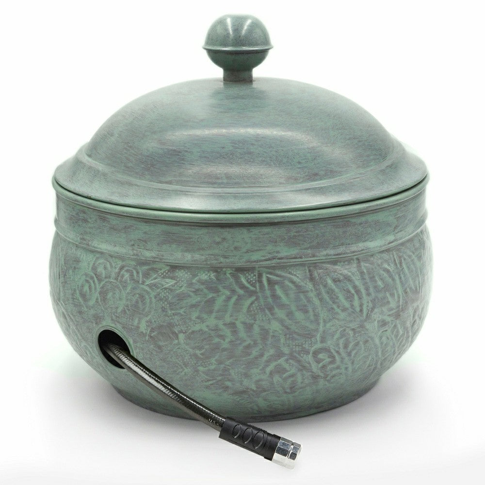 Key West Blue Verdegris Hose Pot with Lid | Plow & Hearth