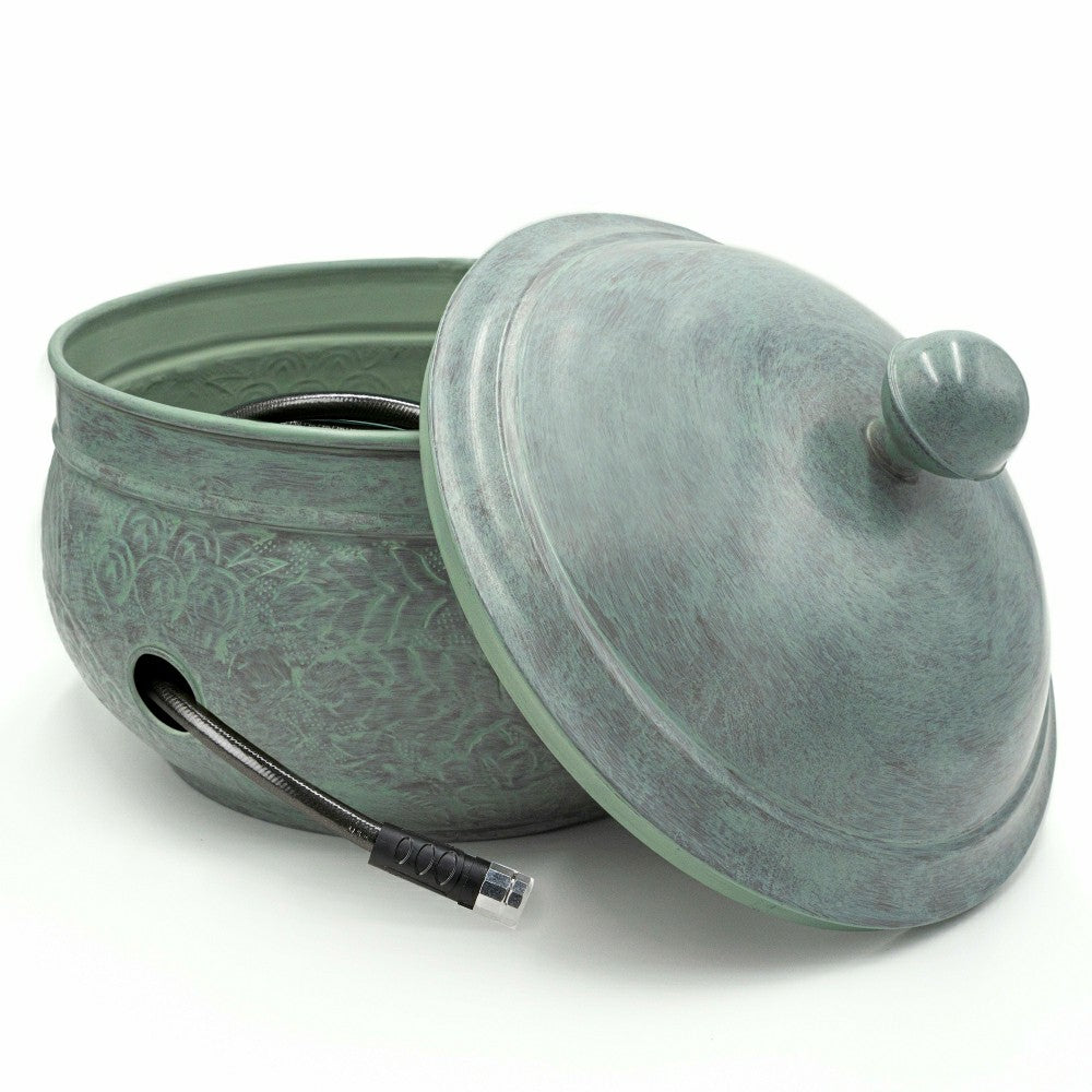Key West Blue Verdegris Hose Pot with Lid | Plow & Hearth