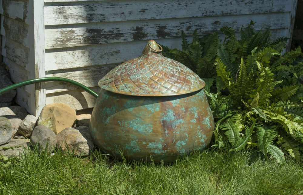 Copper Finish Acorn Hose Pot | Plow & Hearth