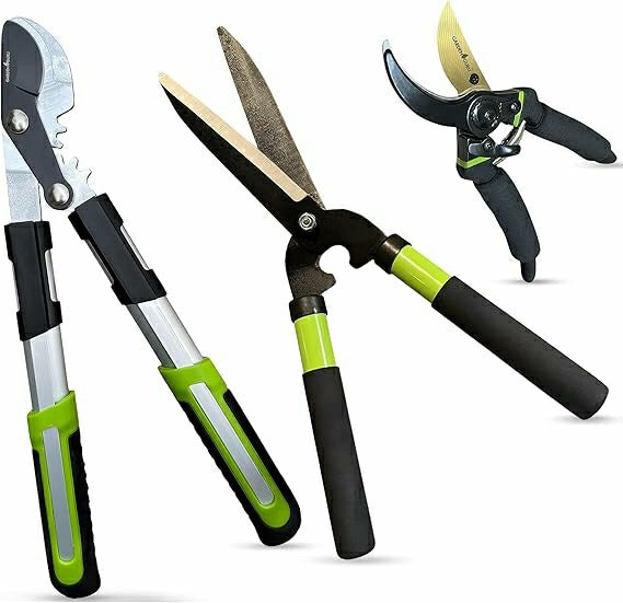 Yard Pruning & Trimming Set - Includes Hedge Shears, Garden Loppers, P | Plow & Hearth