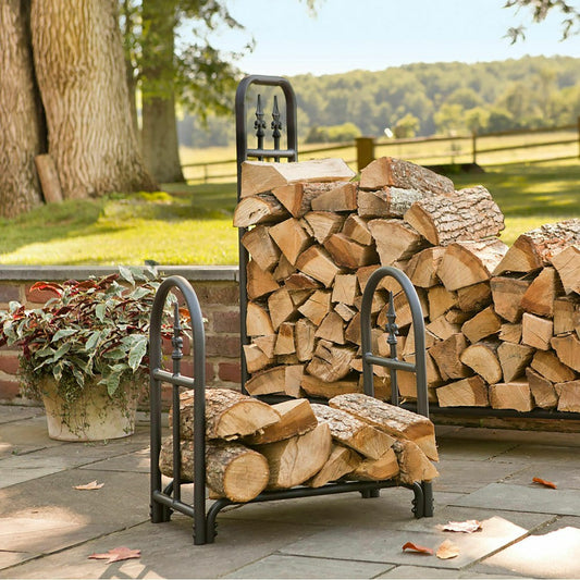 Medium Decorative Heavy-Duty Steel Wood Rack | Plow & Hearth