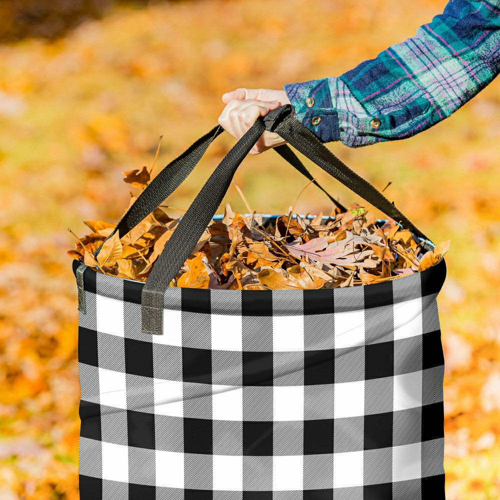 Black and White Buffalo Check Collapsible Yard Bag | Plow & Hearth