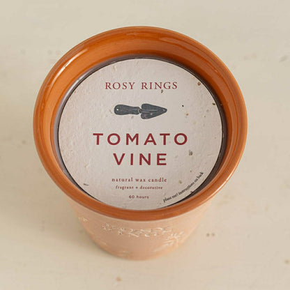 Tomato Vine Garden Pot Candle + Plantable Seed Paper Dust Covers | Plow & Hearth