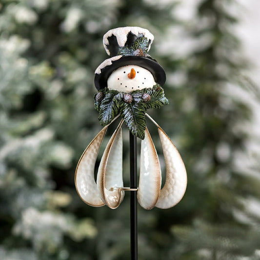 Christmas Snowman Garden Spinner | Plow & Hearth
