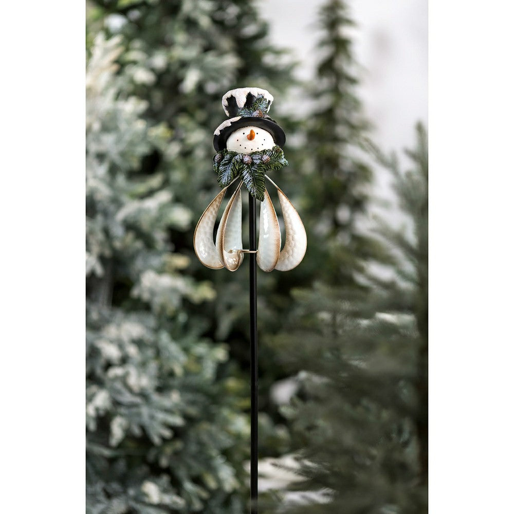 Christmas Snowman Garden Spinner | Plow & Hearth