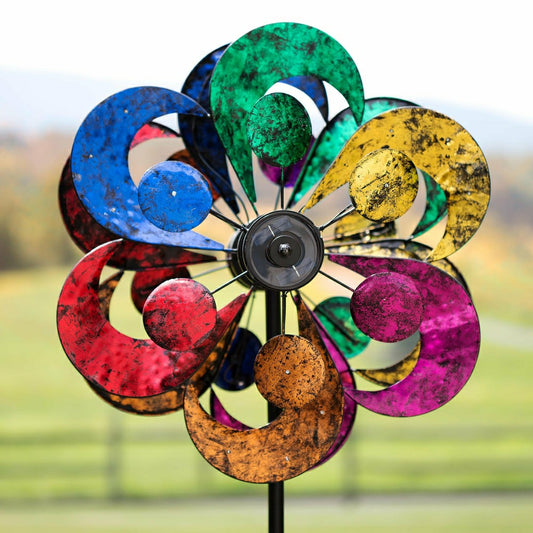 Gala 4-Blade Solar Wind Spinner | Plow & Hearth