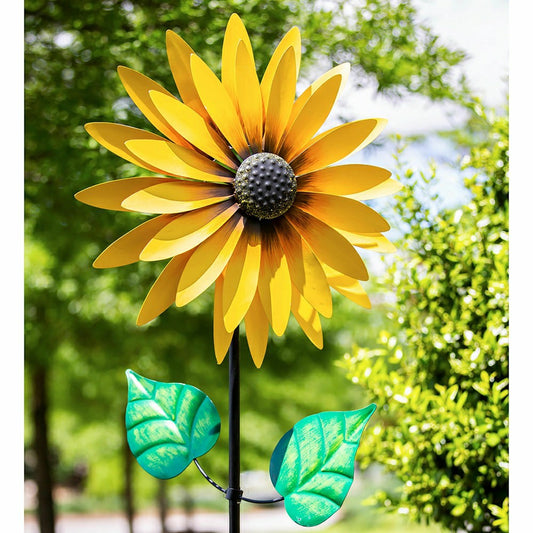 Sunflower Statement Wind Spinner, 75"H | Plow & Hearth