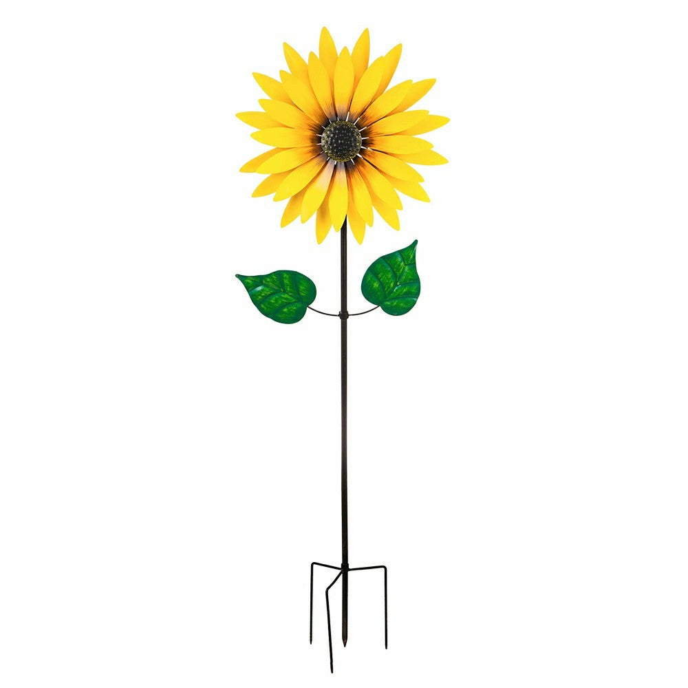 Sunflower Statement Wind Spinner, 75"H | Plow & Hearth