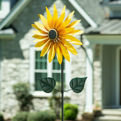 Sunflower Statement Wind Spinner, 75"H | Plow & Hearth